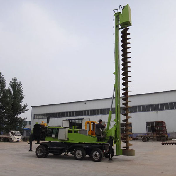 Wheeled Type Spiral Pile Drilling Machine